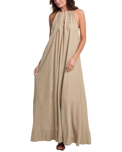 WEWOREWHAT Damen Flowy A-line Maxi Dress Kleider, Safari Multi, Groß (2er Pack) von WEWOREWHAT
