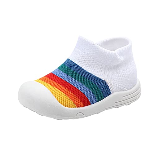 WEXCV Baby Socken Schuhe Kinder-Hüttenschuhe aus Baumwoll Niedlich Einfarbig Briefdruck Gummisohlen Kinder Rutschhemmender Sohle Unisex für Mädchen und Jungen Warm Kleinkindschuhe von WEXCV