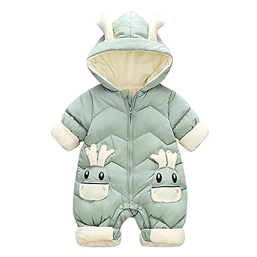 WEXCV Säugling Baby Playsuit Mädchen Jungen Overall Herbst und Winter Langarm Flauschig Plüsch Bär Form Warm Bequem Babysachen 0-18 Monate von WEXCV