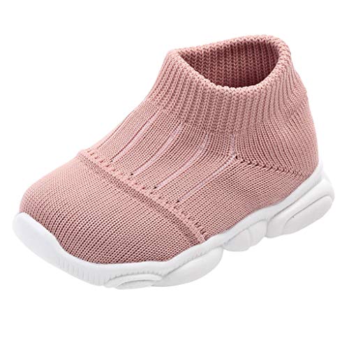 WEXCV Unisex Baby Jungen Mädchen Strumpfwaren Krabbelschuhe Neugeborenen Anti-Rutsch Licht Schuhe Lauflernschuhe 19-22 von WEXCV