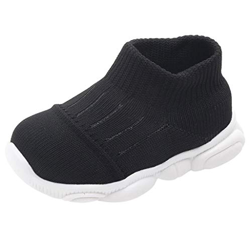 WEXCV Unisex Baby Jungen Mädchen Strumpfwaren Krabbelschuhe Neugeborenen Anti-Rutsch Licht Schuhe Lauflernschuhe 19-22 von WEXCV