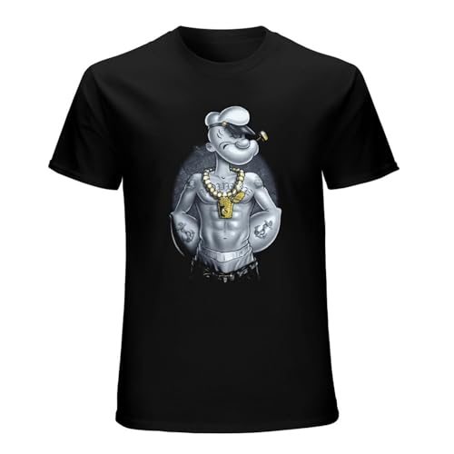 Men's Popeye The Sailor Man Gangster Thug T Shirt Printed Pullover T-Shirt Black L Men's Popeye The Sailor Man Gangster Thug T Shirt Printed Pullover T-Shirt Black L von WEedsyJXU