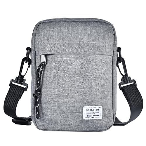 Handy Umhängetasche Herren Kleine, Herrentasche zum Umhängen Grau, wasserdichte Reißverschluss Handy Schultertasche Herren Sling Tasche Handytasche mit Schulterriemen Messenger Tasche Geldbörse Handy Umhängetasche Herren Kleine, Herrentasche zum Umhängen Grau, wasserdichte Reißverschluss Handy Schultertasche Herren Sling Tasche Handytasche mit Schulterriemen Messenger Tasche Geldbörse von WFCKPQF