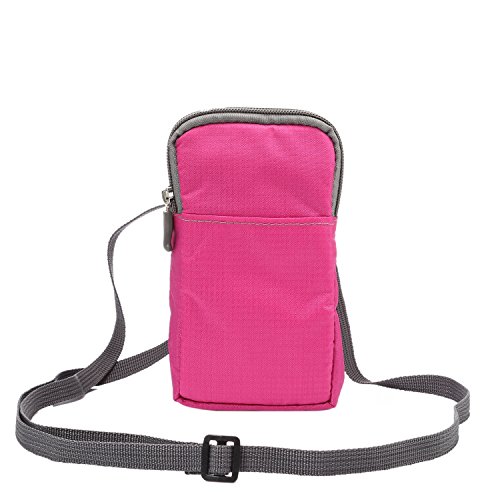 Universal Handy Umhängetasche, Heren Damen Handytasche zum Umhängen, Doppelte Schulterrie Geldbörse Handy Bauchtasche Herren Crossbody Schultertasche Messenger Bag Handgelenktasche mit Kartenschlitz von WFCKPQF