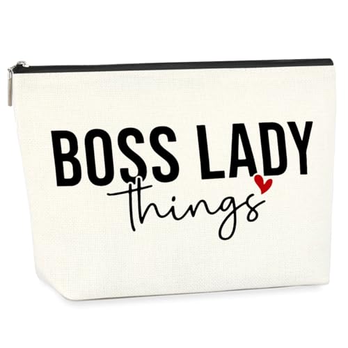 WFDN Boss Lady Things Kosmetiktasche – wasserdichtes Leinen, Reißverschluss, 24 x 18 x 5 cm, perfekt für Reisen, Toilettenartikel, Geschenk für Frauen WFDN Boss Lady Things Kosmetiktasche – wasserdichtes Leinen, Reißverschluss, 24 x 18 x 5 cm, perfekt für Reisen, Toilettenartikel, Geschenk für Frauen von WFDN
