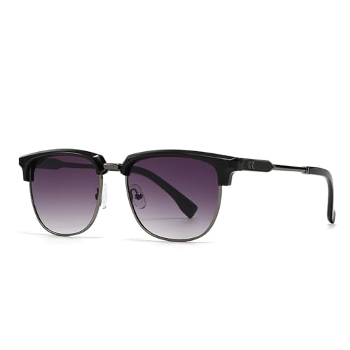WFFZTZW Beliebte Mode Herren Sonnenbrille Gradient UV400 Vintage Damen Brille (C2 Schwarz Grau) von WFFZTZW