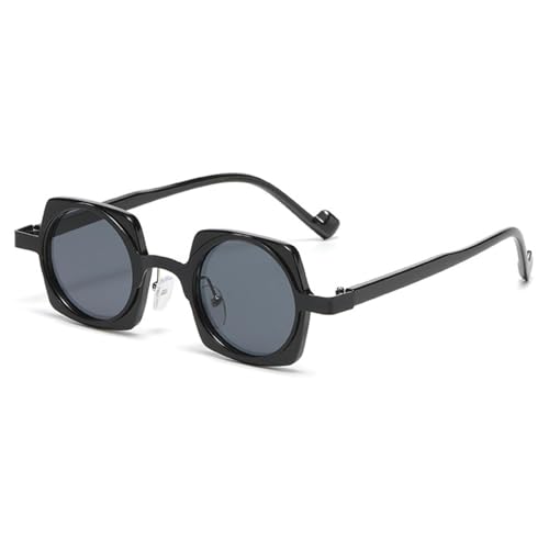WFFZTZW Beliebte Mode Kleine Sonnenbrille Damen Retro Candy Color Klare Linse Herrenrahmen (Schwarz Grau) von WFFZTZW