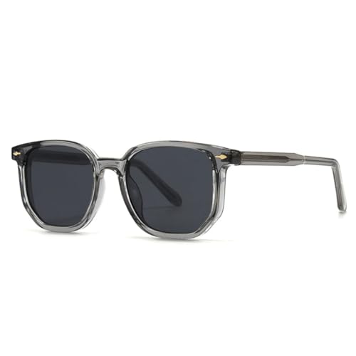 WFFZTZW Beliebte Polygon-Sonnenbrille für Damen und Herren, Retro-Nieten, Farbverlauf, UV400 (Grau) von WFFZTZW