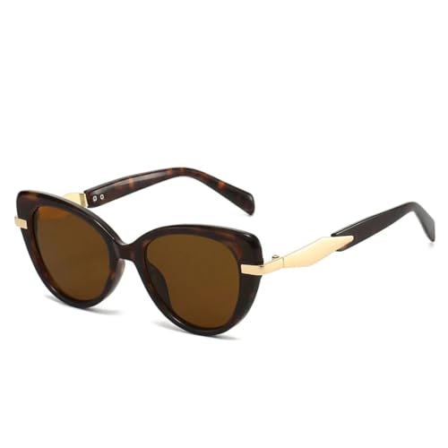 WFFZTZW Cat-Eye-Sonnenbrille für Damen, klassisch, trendig, Sonnenschutzbrille für den Außenbereich, Reise- und Straßenfotografie-Dekoration (braun) von WFFZTZW