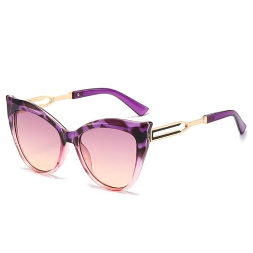 WFFZTZW Cat-Eye-Sonnenbrille für Damen, trendige Persönlichkeit, großer Rahmen, Sonnenschutzbrille für unterwegs (lila) von WFFZTZW