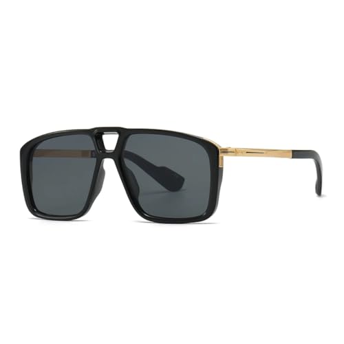 WFFZTZW Herrenbrille Retro-Sonnenbrille mit doppeltem Sorghum-Rahmen (schwarz) von WFFZTZW