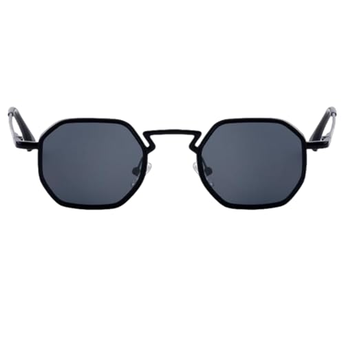 WFFZTZW Kleine Rahmen Polygon Metall Punk Sonnenbrille für Männer Luxus Vintage Outdoor UV400 (C3) von WFFZTZW