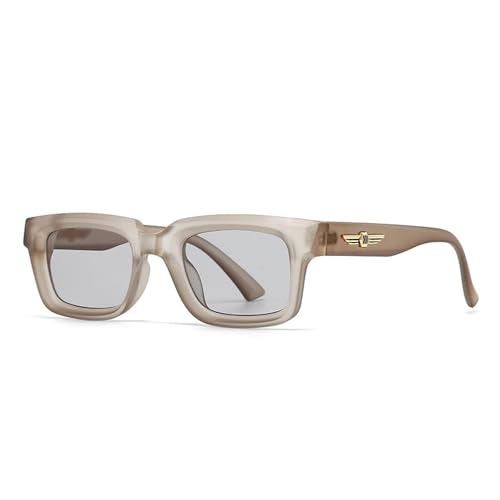 WFFZTZW Modische Nieten Damen Sonnenbrille Retro Gradient UV400 Herren (Champagner Hellgrau) von WFFZTZW