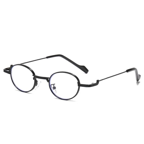 WFFZTZW Ovale Sonnenbrille im Retro-Metallrahmen für Damen und Herren, klare Ozeanlinse, UV400, trendiger Punk (schwarz klar) von WFFZTZW