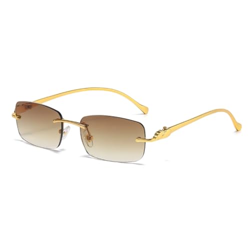 WFFZTZW Ovale Sonnenbrille mit Farbverlauf und Leopardenmuster für Damen und Herren, UV400, luxuriös, High-End, Retro, Autofahren (BRAUN C6) von WFFZTZW