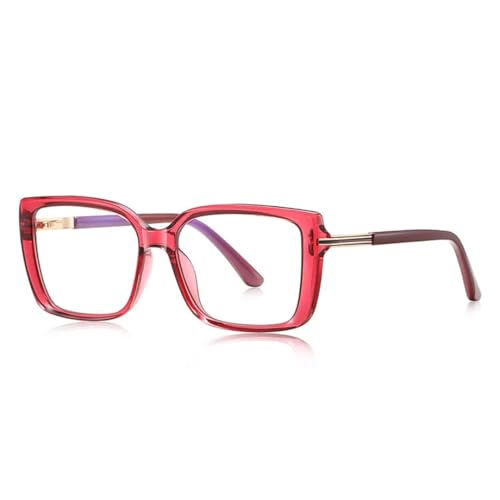 WFFZTZW Rahmen Herren Damen Brille für minimalistischen Brillenrahmen (C5Red) von WFFZTZW