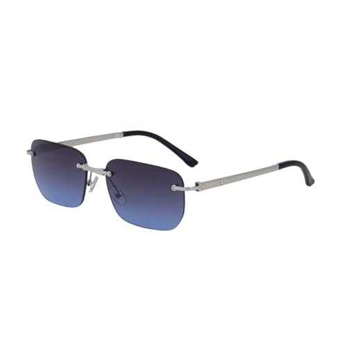 WFFZTZW Randlose Sonnenbrille für Männer und Frauen, UV400, modische Metallbrille für den Außenbereich (TTYJ371-5) von WFFZTZW