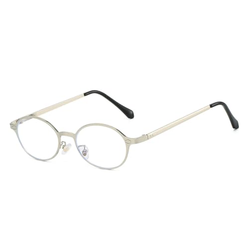 WFFZTZW Retro-Sonnenbrille aus Metall, klein, oval, für Damen und Herren, UV400, Nieten, Punk (wie abgebildet) von WFFZTZW