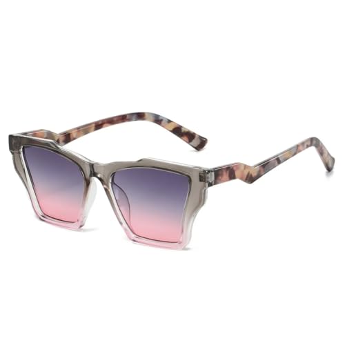 WFFZTZW Retro-Sonnenbrille für Damen mit großem Rahmen, dekorativ, schlicht, trendig, klassisch, Straßenfotografie (grau) von WFFZTZW