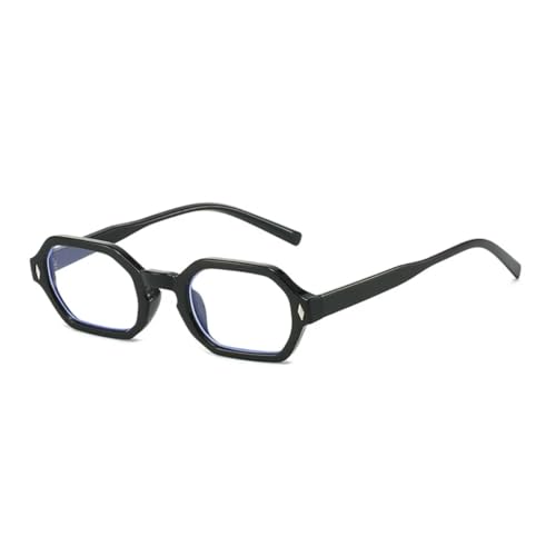 WFFZTZW Retro-Sonnenbrille im kleinen Polygon-Rechteck-Design für Damen und Herren, UV400, klare Verlaufsgläser, Retro-Nietenrahmen (wie abgebildet) von WFFZTZW