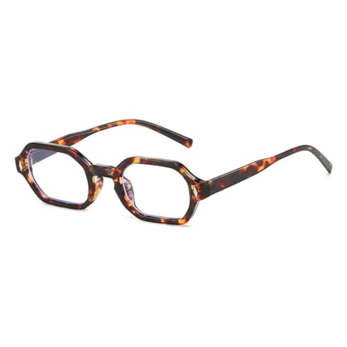 WFFZTZW Retro-Sonnenbrille im kleinen Polygon-Rechteck-Design für Damen und Herren, UV400, klare Verlaufsgläser, Retro-Nietenrahmen (wie abgebildet) von WFFZTZW