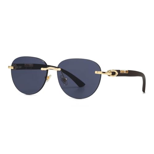 WFFZTZW Runde Sonnenbrille aus Metall, moderne Retro-Sonnenbrille im trendigen Streetstyle (schwarz) von WFFZTZW