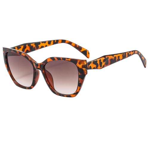 WFFZTZW Sonnenbrille für Damen und Herren, Farbverlauf, UV400, beliebter Punk (Leopard-Hellbraun) von WFFZTZW