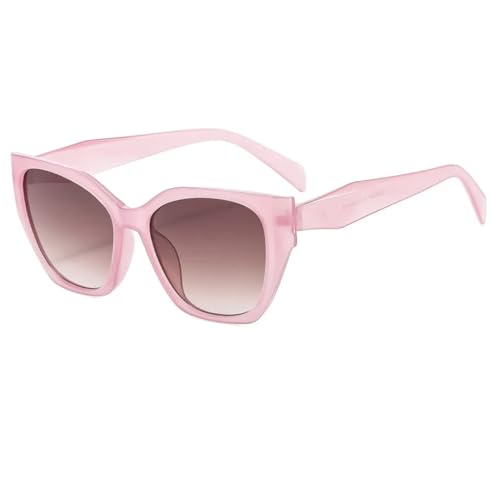 WFFZTZW Sonnenbrille für Damen und Herren, Farbverlauf, UV400, beliebter Punk (Pink-Hellbraun) von WFFZTZW