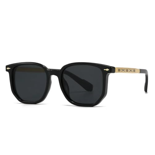 WFFZTZW Sonnenbrille für Damen und Herren, luxuriös, mit Nieten, Sonnenschutz, lässig (schwarz) von WFFZTZW