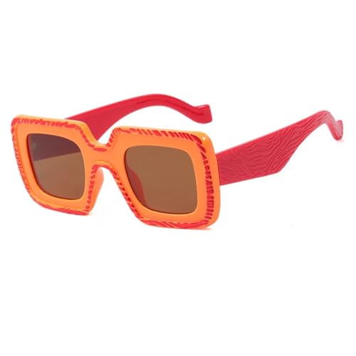 WFFZTZW Sonnenbrille für Damen und Herren, mehrfarbig, Punk, trendig, UV400 (Orange-Braun) von WFFZTZW