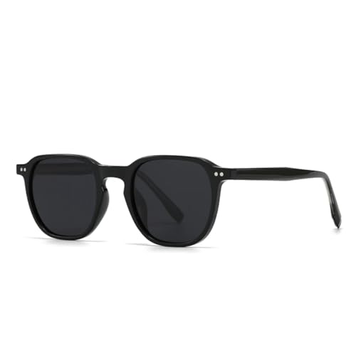 WFFZTZW Sonnenbrille für Damen und Herren mit rundem Rahmen (schwarz) von WFFZTZW
