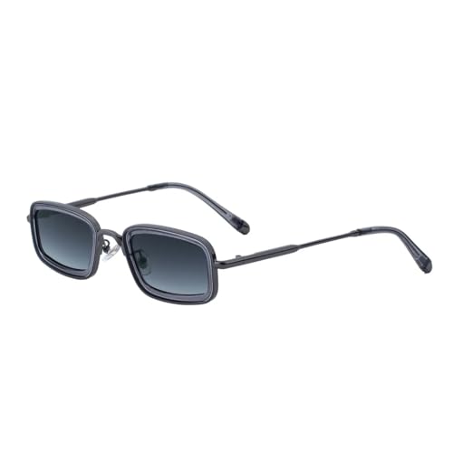 WFFZTZW Sonnenbrille mit kleinem Metallrahmen für Damen und Herren mit fortschrittlichem Sonnenschutzspiegel für den Außenbereich, dekorativer Spiegel für Straßenfotografie (Gun Green Gray) von WFFZTZW