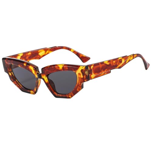 WFFZTZW Vintage Sexy Cat Eye Sonnenbrille für Damen und Herren, unregelmäßiger Farbverlauf, UV400 (C9) von WFFZTZW