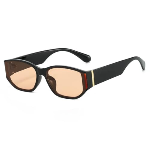 WFFZTZW Vintage-Sonnenbrille für Damen und Herren, klassisch, UV400, Steampunk, Outdoor (Schwarz-Hellbraun) von WFFZTZW