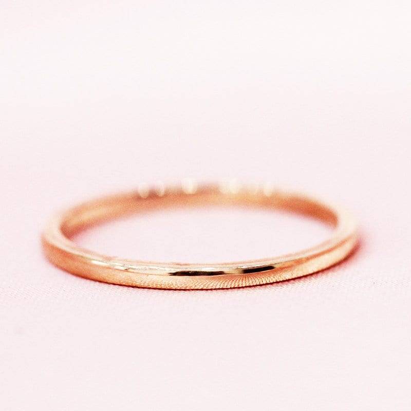 14K Rose Gold Hochzeit Ring Schlicht Ehering Passende Band Stapelbar Brautring Versprechen von WFHomeElements