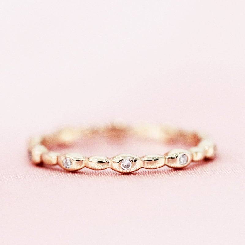 Vollständige Ewigkeit Verlobungsring Natürlichen Diamanten Hochzeit Ring 14K Rose Gold Stapelbar Passende Band Jahrestag Promise von WFHomeElements