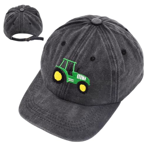 Traktor Baseball Cap,Traktor Kinder Baseballcap Baseballmützen Sonnenhut Sonnenschutz Kappe Cartoon Baseball Kappe Kinder Caps Baseballkappe für Kinders 3-8 Jahre,Black von WFKKMEQ
