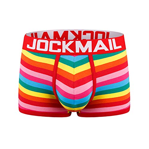 WFRAU Herren Regenbogen Boxershorts Slim Fit Sportunterwäsche Männer Push Up Komfortabel Retroshorts Niedrige Taille Unterwäsche Teenager Jungen Atmungsaktiv Slips Unterhosen von kowaku