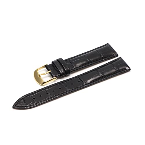 WFRUEDWC 12 14 16 18 19 20 21 22 24 -mm Leder Band Luxus Uhrenbandgürtelhandschuhe Ladies Band Red Black White Watch Armband (Farbe: Pink RG, Größe: 22 mm) von WFRUEDWC