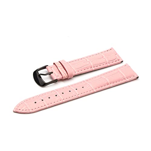 WFRUEDWC 12 14 16 18 19 20 21 22 24 -mm Leder Band Luxus Uhrenbandgürtelhandschuhe Ladies Band Red Black White Watch Armband (Farbe: Pink RG, Größe: 22 mm) von WFRUEDWC