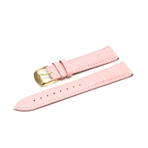 WFRUEDWC 12 14 16 18 19 20 21 22 24 -mm Leder Band Luxus Uhrenbandgürtelhandschuhe Ladies Band Red Black White Watch Armband (Farbe: Pink RG, Größe: 22 mm) von WFRUEDWC