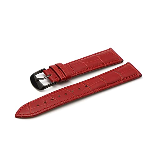 WFRUEDWC 12 14 16 18 19 20 21 22 24 -mm Leder Band Luxus Uhrenbandgürtelhandschuhe Ladies Band Red Black White Watch Armband (Farbe: Pink RG, Größe: 22 mm) von WFRUEDWC
