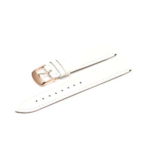 WFRUEDWC 12 14 16 18 19 20 21 22 24 -mm Leder Band Luxus Uhrenbandgürtelhandschuhe Ladies Band Red Black White Watch Armband (Farbe: Pink RG, Größe: 22 mm) von WFRUEDWC