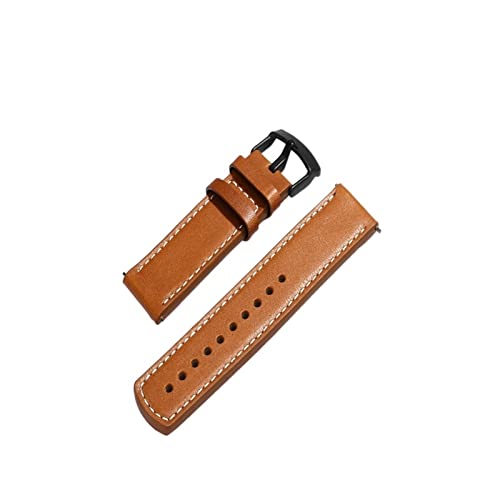 WFRUEDWC 24 mm echter Stich Leder -Uhren Band Sport schwarzer brauner Uhrengurt (Farbe: Braun, Größe: 24 mm) von WFRUEDWC