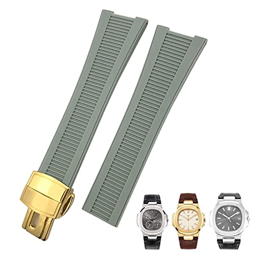 WFRUEDWC 25mm Kerbe Form Gummi Silikon Uhrengurt wasserdichte Uhrenbänder für Patek Philippe Nautilus Männer Armband von WFRUEDWC