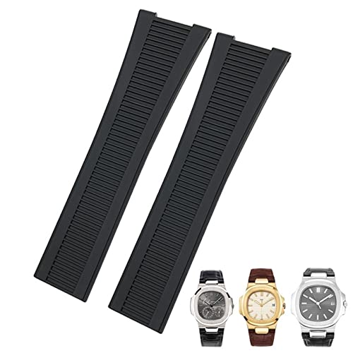 WFRUEDWC 25mm Kerbe Form Gummi Silikon Uhrengurt wasserdichte Uhrenbänder für Patek Philippe Nautilus Männer Armband von WFRUEDWC