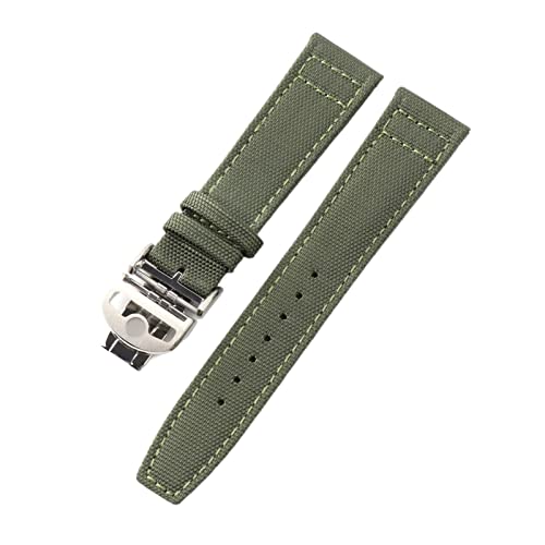WFRUEDWC Canvas Leder Watchband -Gurt für IWC Uhr mit neuer Einsatzklappschnalle Correa de Reloj Nylonarmbandzubehör Teile Teile von WFRUEDWC