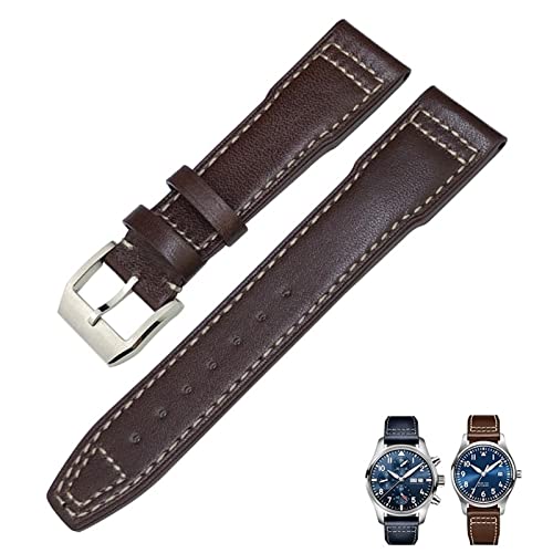 WFRUEDWC Echtes Leder Uhrengurt 20mm 21 mm 19mm 22mm Cowhide Watchbänder für IWC Mark Big Pilot Spitfire Portofino Uhrzubehör von WFRUEDWC