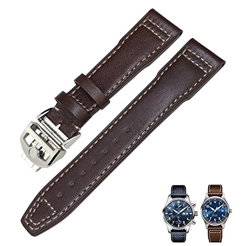 WFRUEDWC Echtes Leder Uhrengurt 20mm 21 mm 19mm 22mm Cowhide Watchbänder für IWC Mark Big Pilot Spitfire Portofino Uhrzubehör von WFRUEDWC