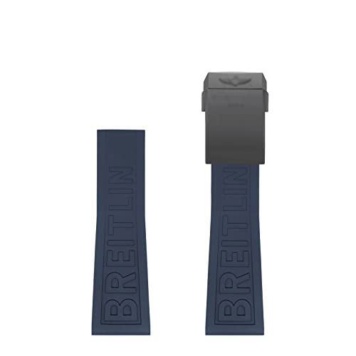 WFRUEDWC Rubber Watchband 22 mm 24 mm für Breitling Black Diver Pro Gummi -Uhrenband für Avenger Navitimer World Gummi -Wasserdichte weicher Uhrengurt mit Schnalle von WFRUEDWC